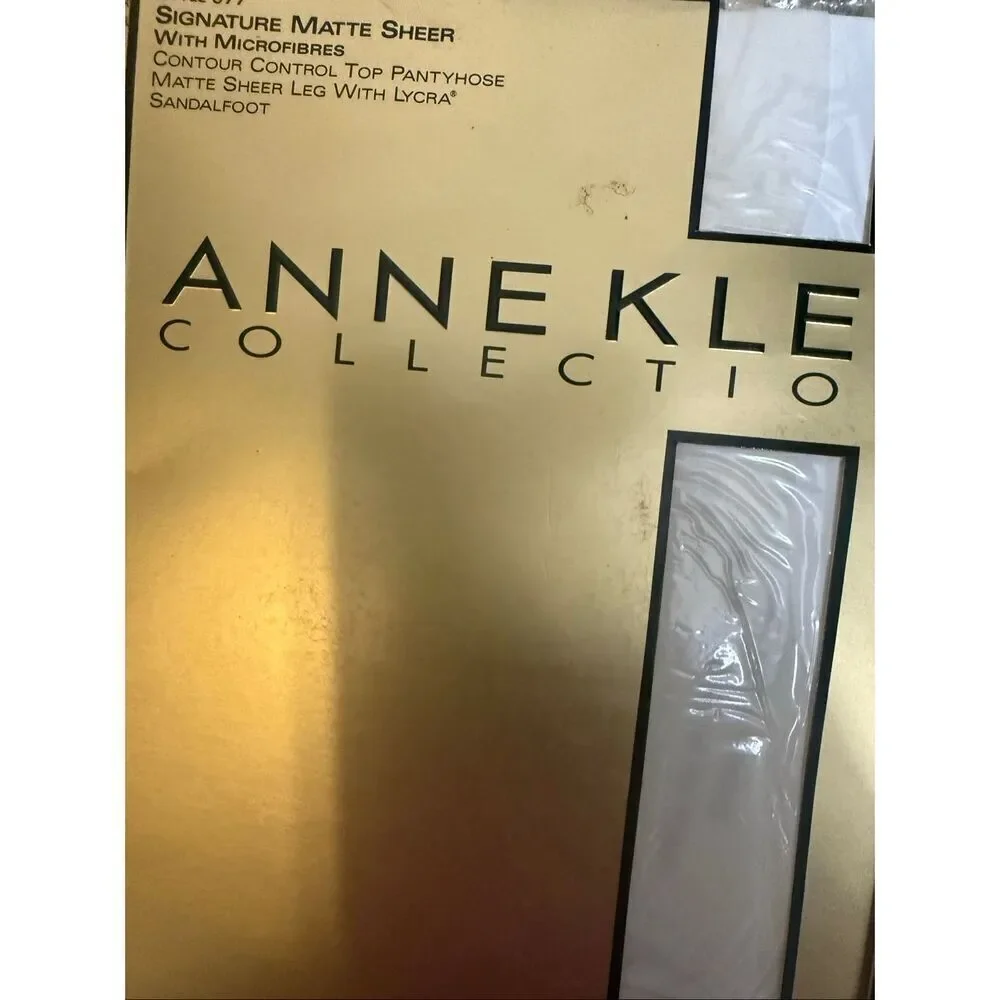 Lot Of 4 Anne Klein Women's Sheer Control Top Pantyhose Beige & Pearl Small NWT